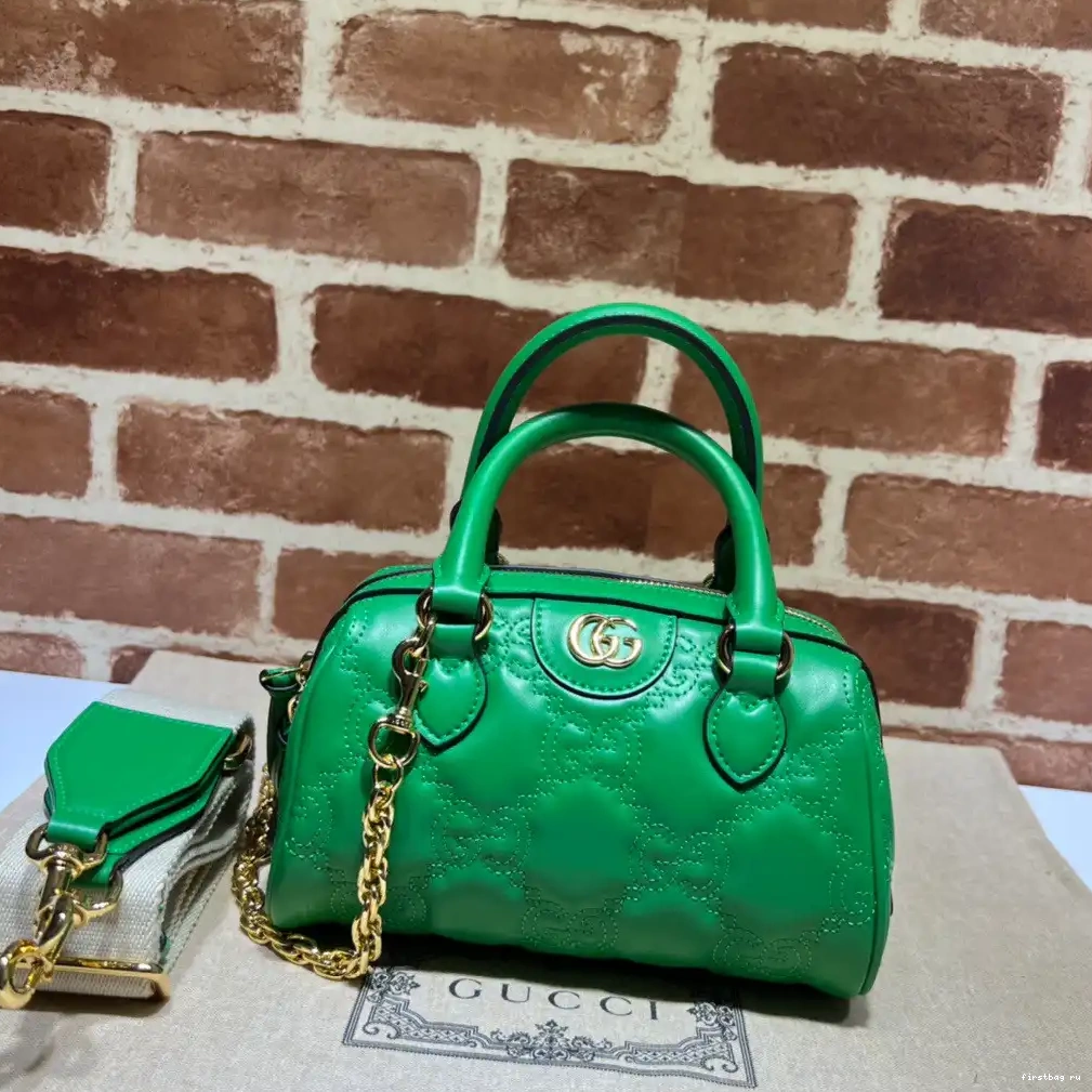 First bag ru handle matelassé bag leather GUCCI top GG 0527